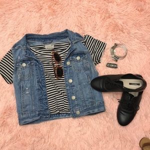 Denim cropped vest